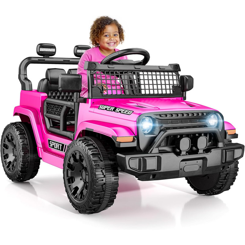 Télécommande 12V pour tout-petits avec suspension à ressort et musique à DEL, Rose
