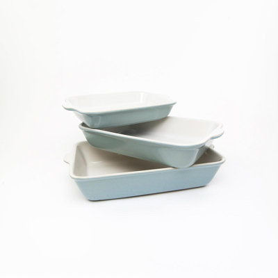 Carthage.Co 3-Piece Stoneware Rectangular Baking Dish Set