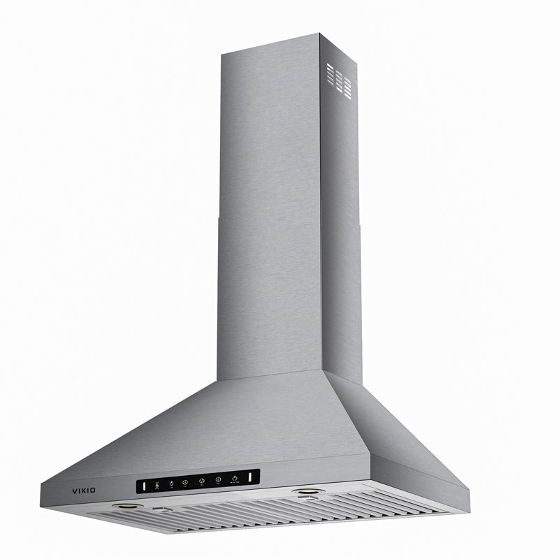 Hotte murale VIKIO 30 po avec 2 lumières DEL GU10, 3 vitesses, 600 pi³ / min, filtres ultra-silencieux et lavables au lave-vaisselle, acier inoxydable, homologué ETL