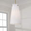 Luminaire suspendu l 10,5 po x H 18,5 po avec verre effilé blanc doux-107163586