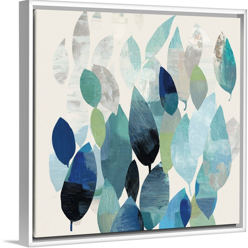 Leaf Mural I - reproduction d'art sur toile, Cadre blanc, H 18 po x l 18 po x P 1,75 po