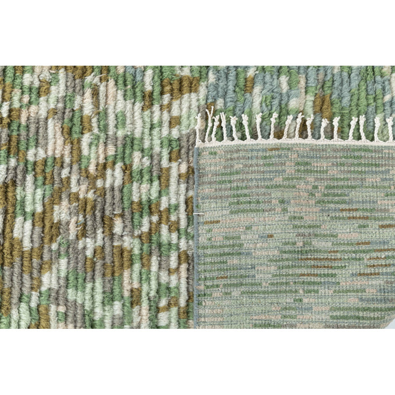 Bovina Wool Abstract Area Rug in Green/Brown/Gray