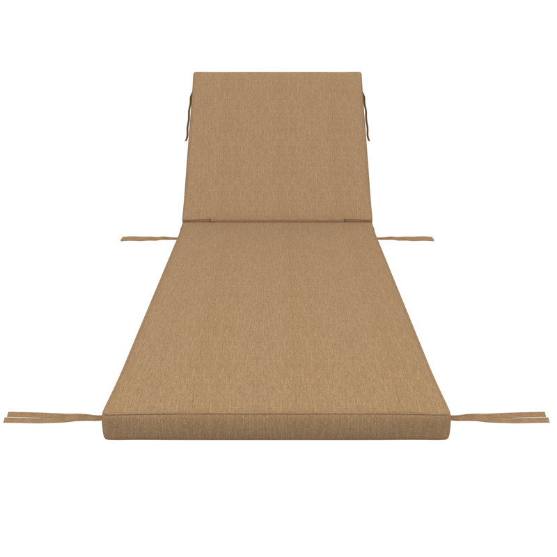 Outdoor Chaise Cushion With Sunbrella Fabric, 26" W x 80" D, Sunbrella® Canvas Heather Beige