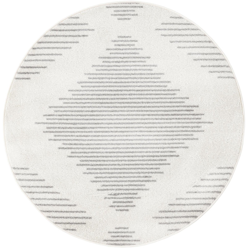 Laidy Striped Indoor Rug, Round 4'