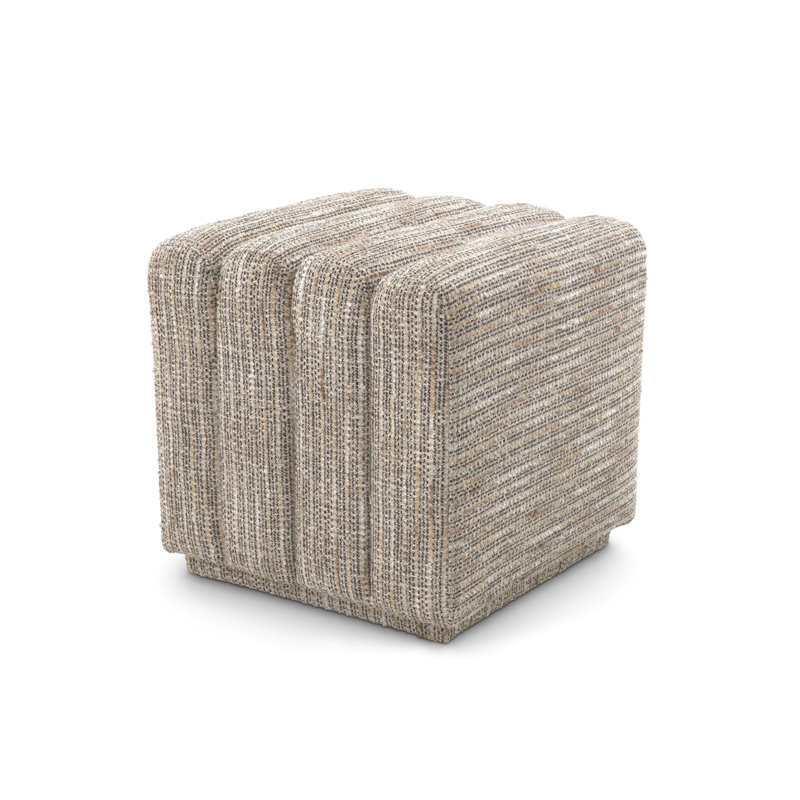 Bente Square Ottoman, Beige Polyester