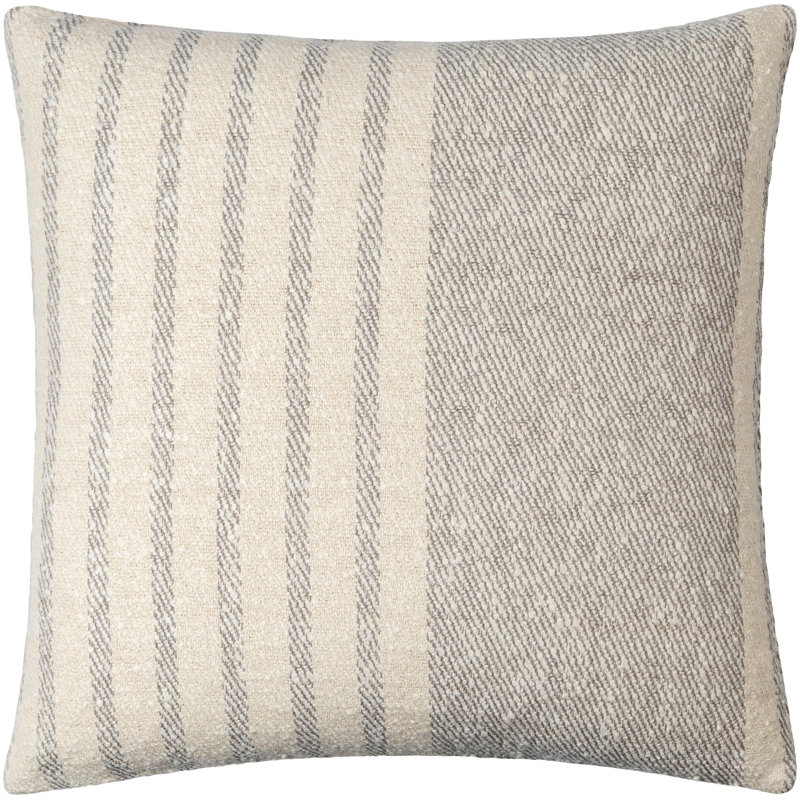 Weldon Striped Cotton Throw Pillow, Polyester/Polyfill, Red, 22" x 22"