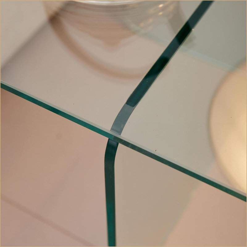 Table basse en verre trempé - petite table d'appoint transparente pour le salon, facile à nettoyer et amp; Pas d'assemblage