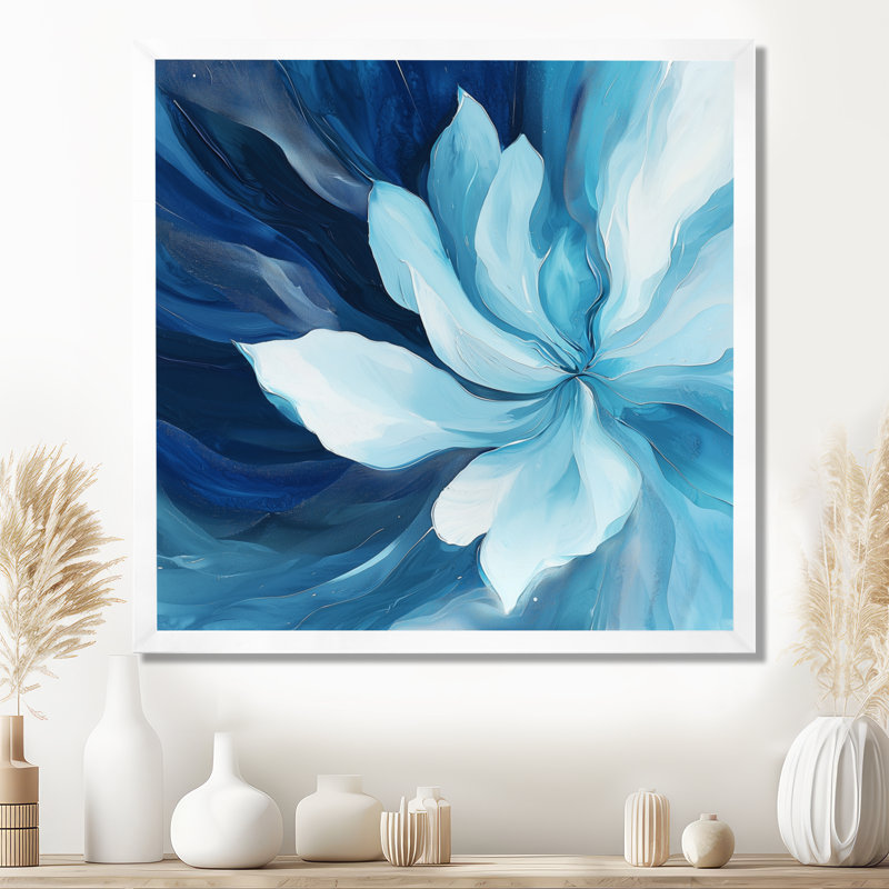 Éternelle mélodie de tulipe bleue II - impression d'art mural tulipe, Picture Framed Print, 16" H x 16" W, White