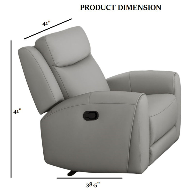 Contour Arms Manual Recliner Transitional Style, Light Gray
