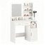 Coiffeuse de maquillage, bureau de maquillage avec miroir, coiffeuse avec 2 tiroirs et armoires, coiffeuse pour chambre à coucher