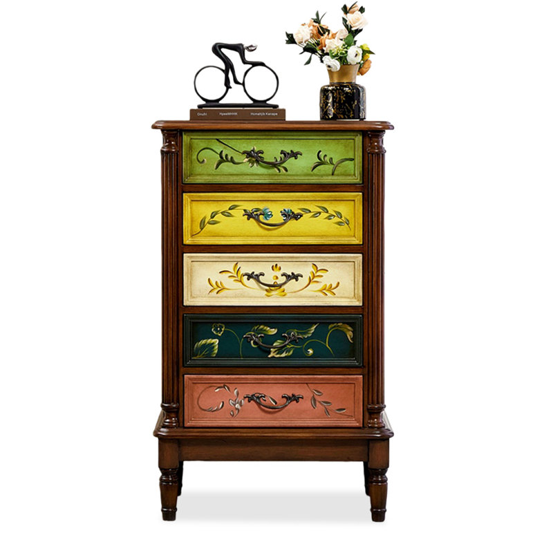 Nut-brown Solid + Manufactured Wood Accent Cabinet