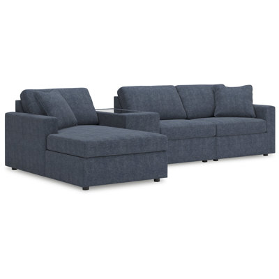 Canapé modulaire 4 pièces avec méridienne et console de rangement Chobanyan