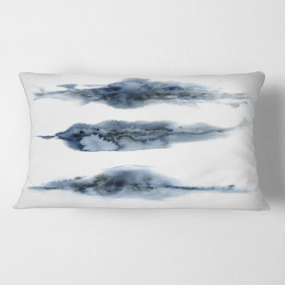 Abstrait abstrait de nuages bleu foncé - coussin imprimé moderne
