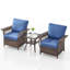 Chaises d'extérieur en osier avec coussin et table d'appoint Anferney-161432154