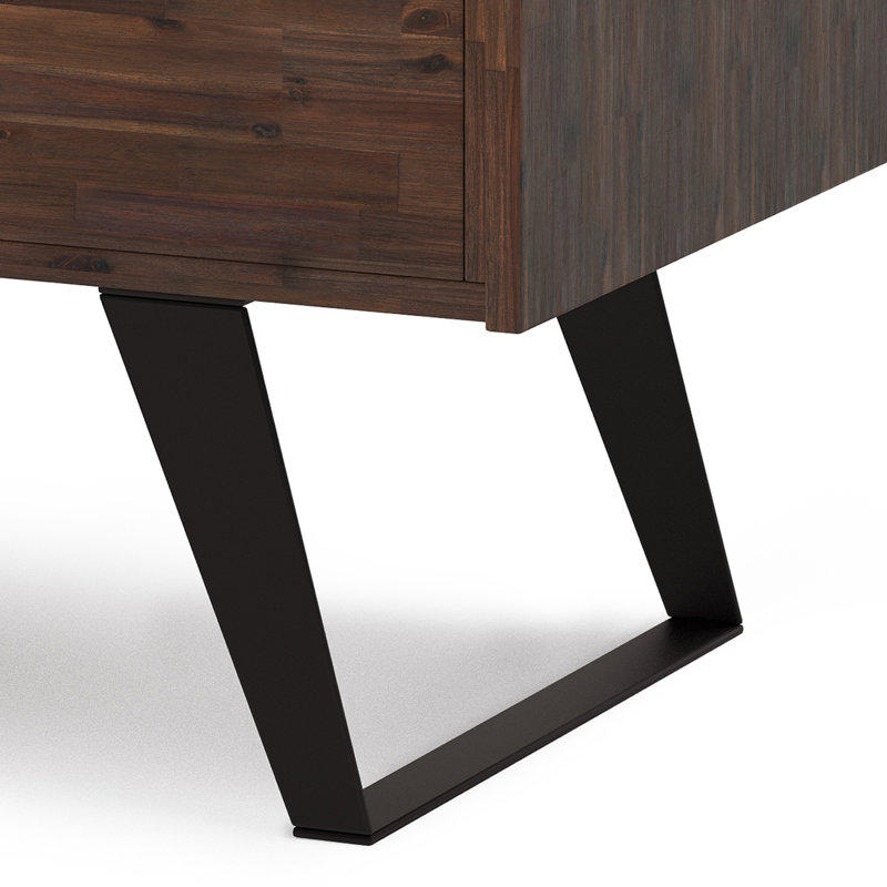 Lowry Distressed Charcoal Brown Wood and Metal Lift-Top Coffee Table