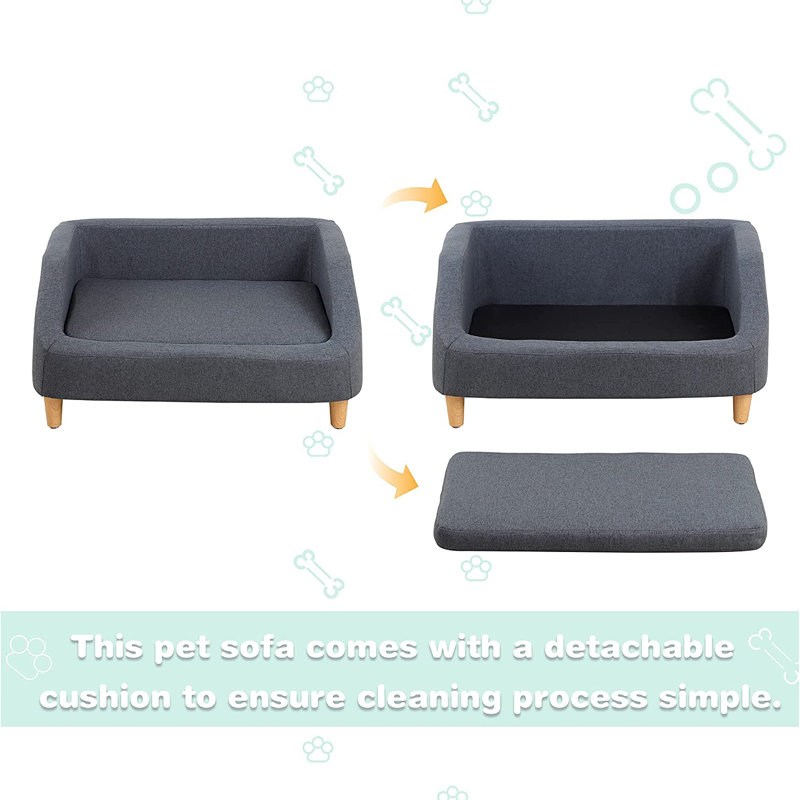 Orthopedic Polyester Pet Bed, Dark Gray