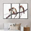 Trois moineaux sur une branche - ensemble d'art mural sur toile traditionnel encadré de 3-1063952634-1063952614