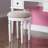 White Color Contemporary Bedroom Vanity With Foldable Mirror, Padded Stool And Storage Drawers, Echoing Gilded Age Aesthetic, Rubberwood Classic Design Age, Solid Construction-53306975