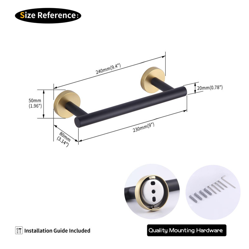 Porte-serviettes mural 9 po 1 requis