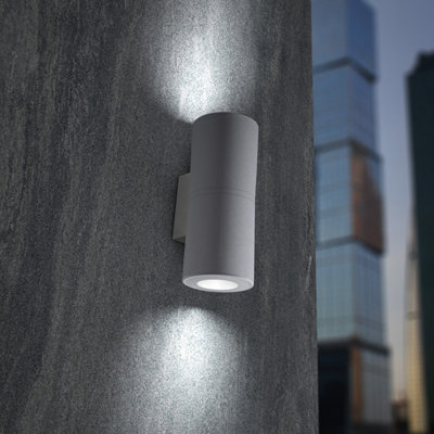 2 - Bulb 9.4 cm H Hardwired Integrated LED Frosted Glass Outdoor Wall Lantern