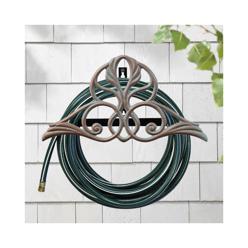 Aluminum Wall Mounted Hose Holder, Copper Verdi
