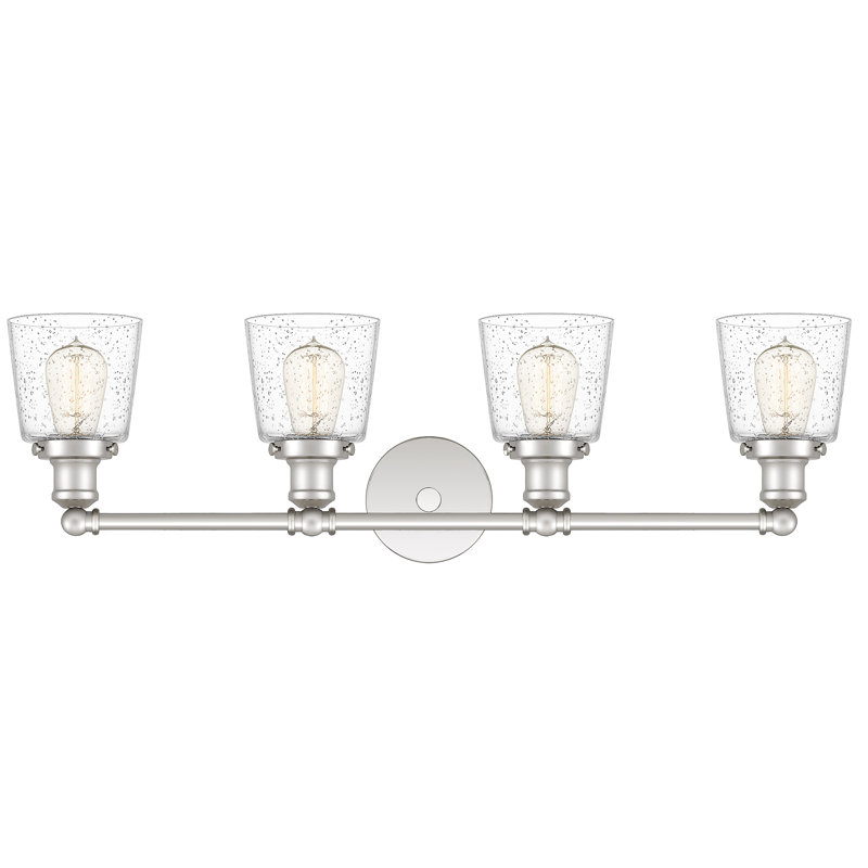 Éclairage pour meuble-lavabo à intensité variable Pickett, Nickel poli, Transparent avec grains