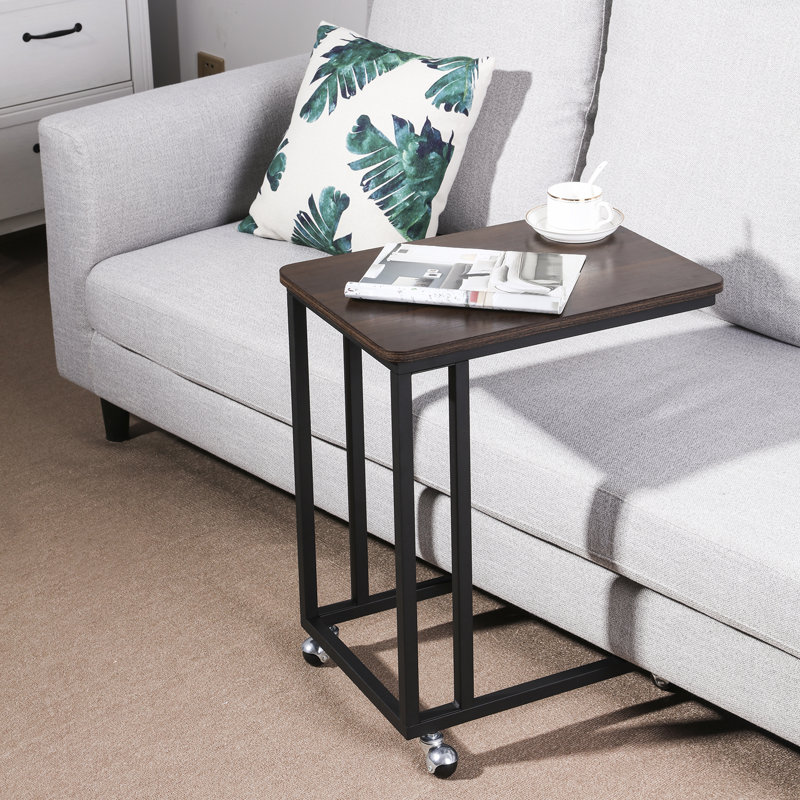 Sashko End Table, Dark Walnut Top/Black Base