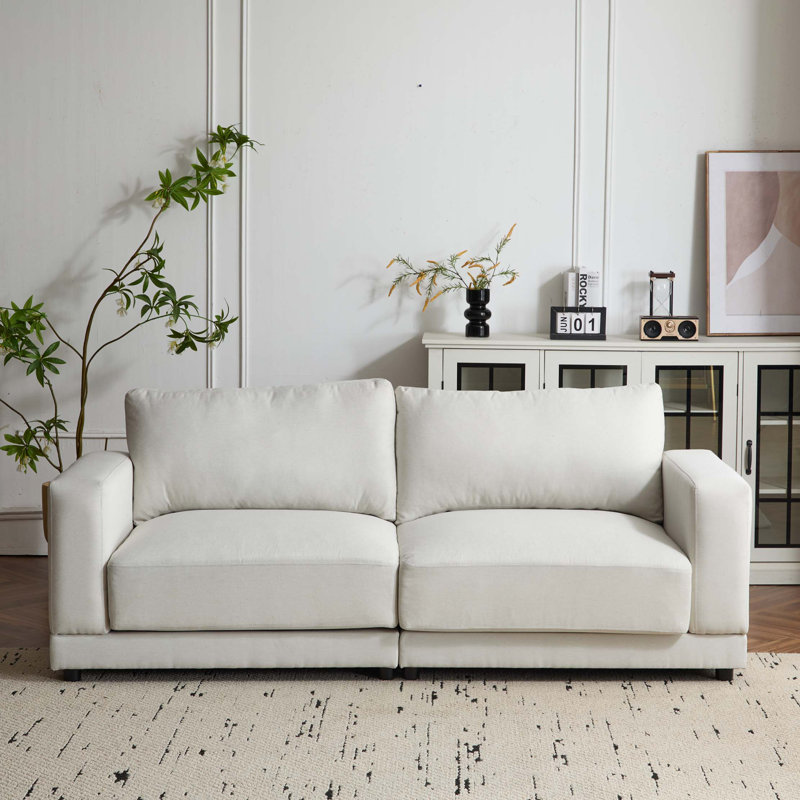 Canapé moderne avec coussins moelleux et fabrication robuste pour un confort ultime, Beige