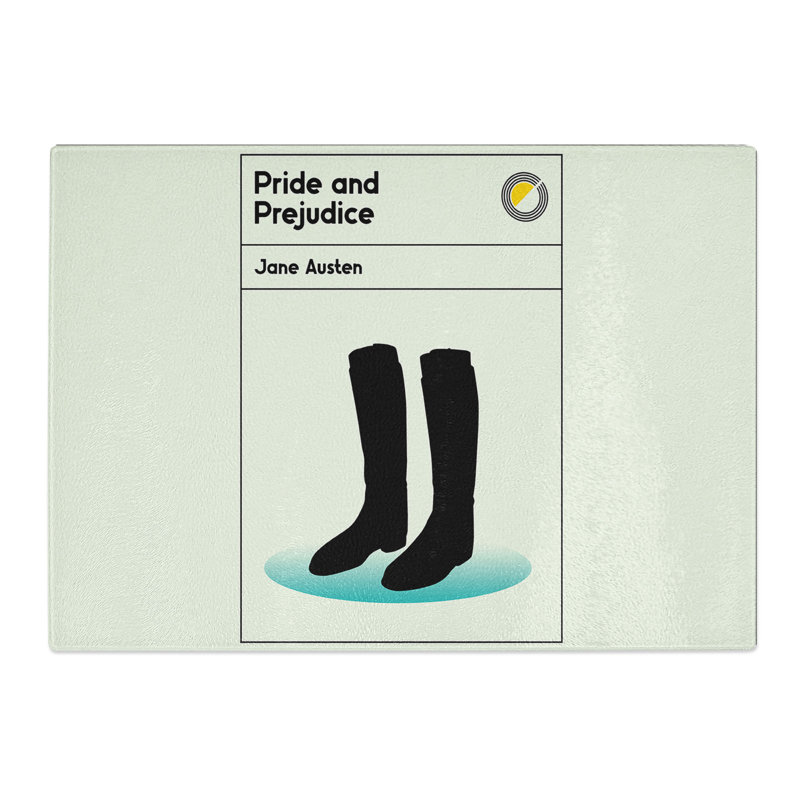 Book Cover Pride and Prejudice Jane Austen Chopping Board, 0.4cm H x 20cm W x 28.5cm L