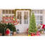 Arbre de Noël mince de 7 pi avec 400 lumières DEL chaudes - 1180 pointes en PE + PVC, conception à charnières peu encombrante, installation facile, support en métal robuste - arbre à crayons réaliste pour les petits espaces