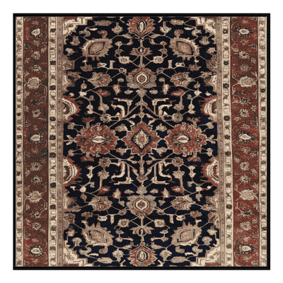 Machine Washable Persian Brown Area Rug