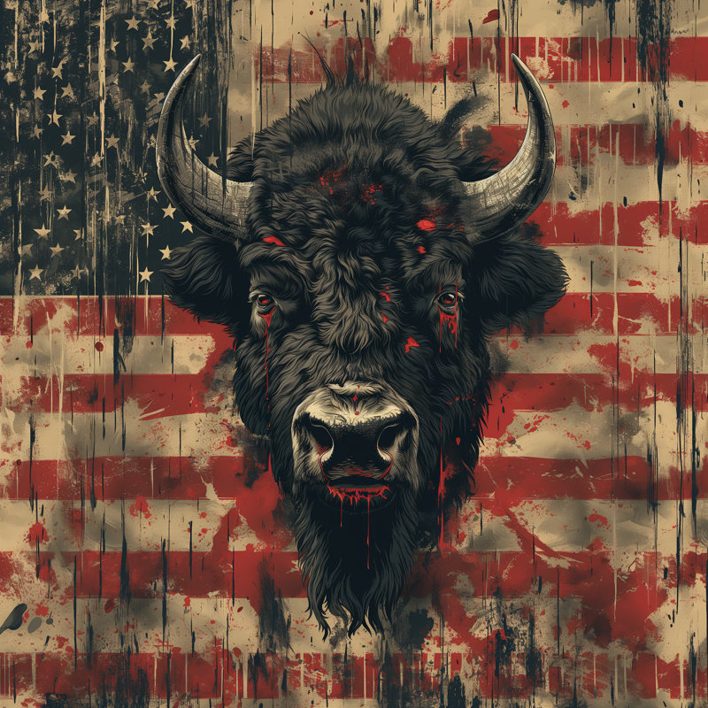 Buffalo drapeau tapis de bain patriotique salle de bain Decor Americana, L 17 po x L 24 po