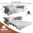 83.8" Oversized Chesterfield Pull Out Sofa Bed, Classic Roll Arm Velvet Couch with Flower Tufting-469100172