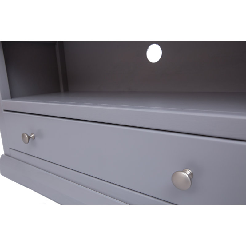 Abington TV Stand, Natural/Grey/Silver