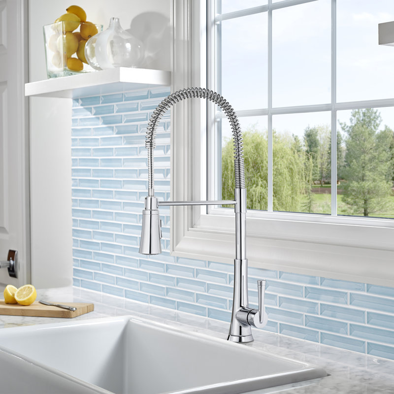 Zuri Pull Down Single Handle Kitchen Faucet, Polished Chrome