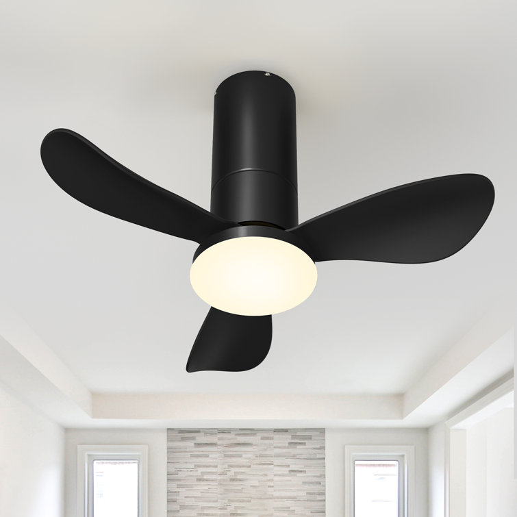 Charmeka 26.7" 3 - Blade LED Smart Propeller Ceiling Fan with Remote Control and Light Kit Included