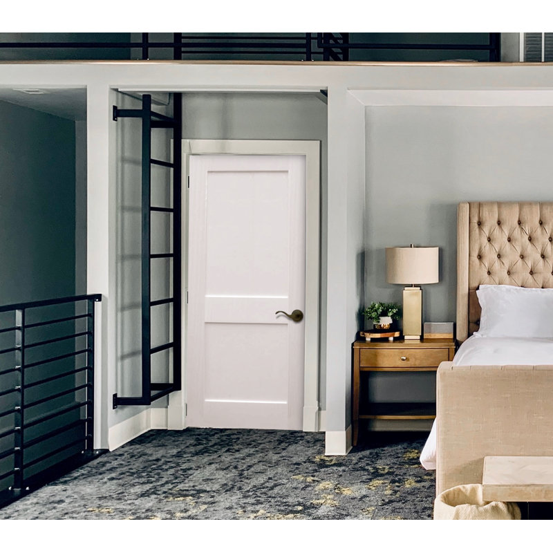 Primed White Solid Pine 2-Panel Interior Slab Door