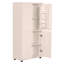 Armoire de rangement haute et large pour salle de bain, unité de rangement pour salle de bain, armoire autoportante avec 4 portes, tablettes réglables, blanc