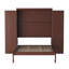 Lit escamotable double en noyer pleine grandeur avec 2 armoires et tablette de rangement - Lit plateforme pliable multifonctionnel pour chambre d'amis-1998158183
