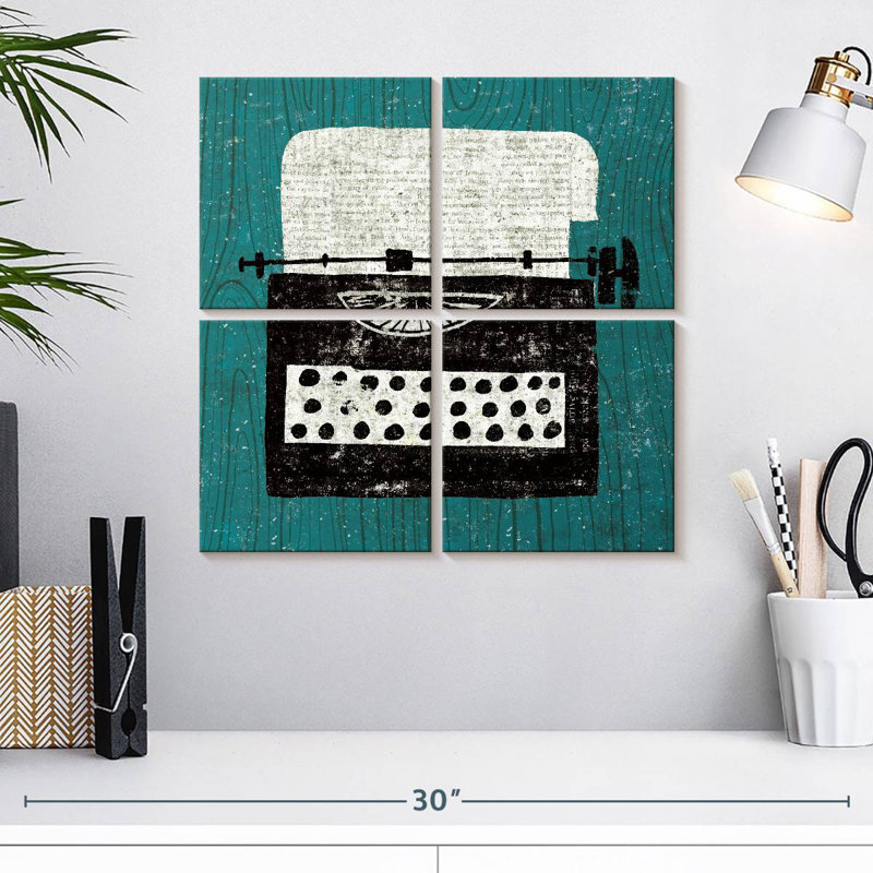 Machine à écrire Kerner Vintage sur bois, H 18 po x l 18 po