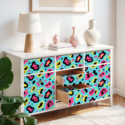 Papier peint auto-adhésif à peler et à coller à motif d'animaux léopard sans soudure à la main auto-adhésif et amovible 17,7 po x 118 po (45 x 300 cm)