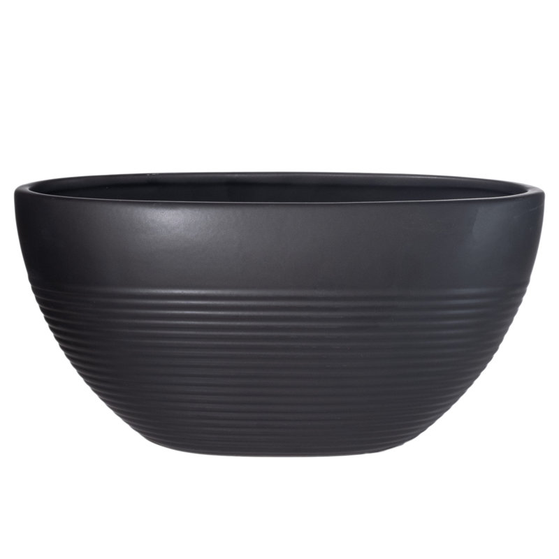 Ceramic Oval Pot Matte Finish Black