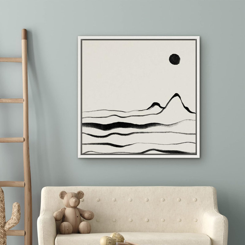 «Black Grey Paint Stroke Polygon Collage Abstract Shapes Modern Art Decorative Contemporary Minimal», reproduction d'art sur toile