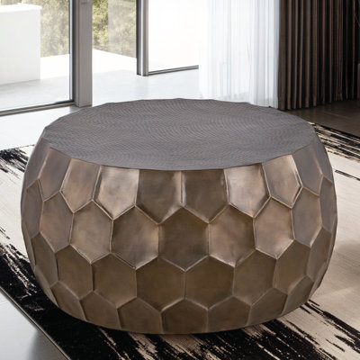 Celentano Metal Drum Accent Coffee Table