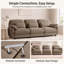 Canapé surdimensionné 4 places en chenille, canapé lounge extra profond inspiré des nuages ​​avec assises larges, marron-963383776