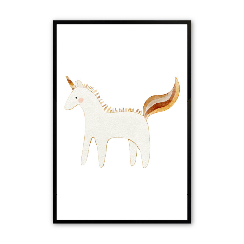 Art encadré de licorne mirari, H 14 po x l 11 po x P 1,25 po, Noir satiné