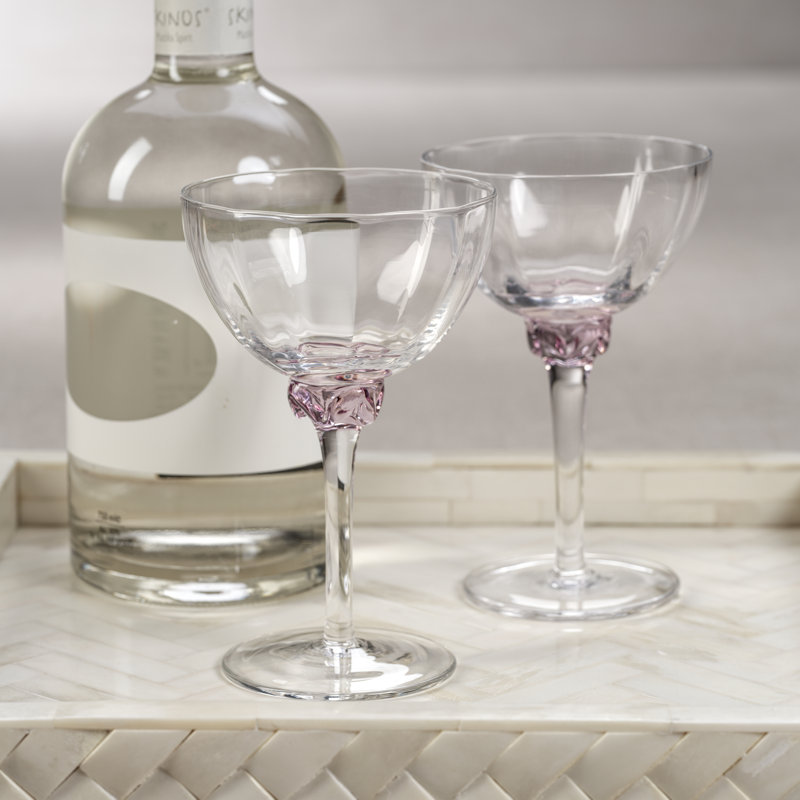 Priolo Martini / Cocktail Optic Glasses, Set of 4, Mauve
