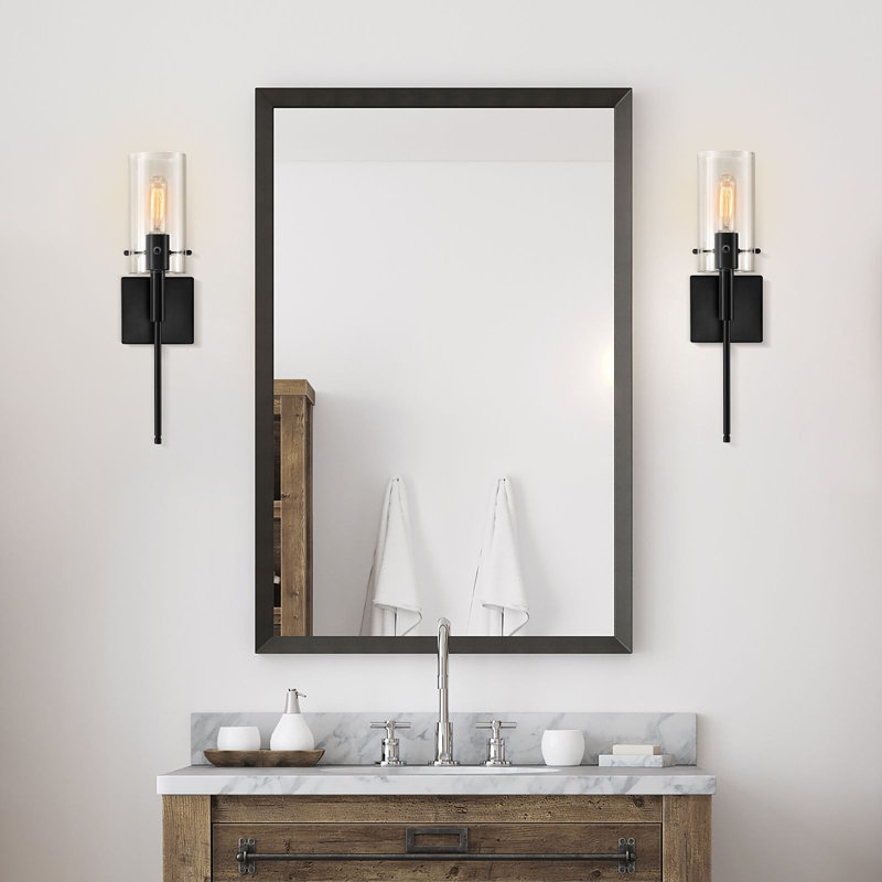 Iron Dimmable Wall Sconce Set, Black