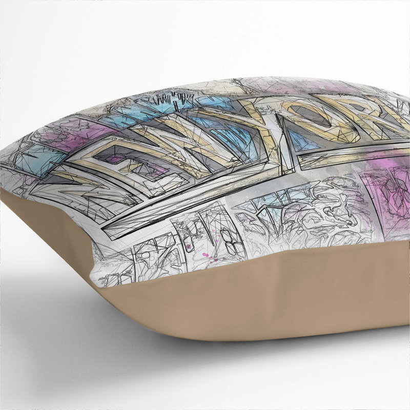 Square Cushion, Stone, 40cm H x 40cm W x 15cm D