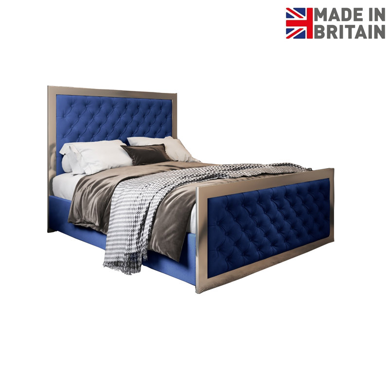 Aleeza Upholstered Bed, Single (3'), Blue